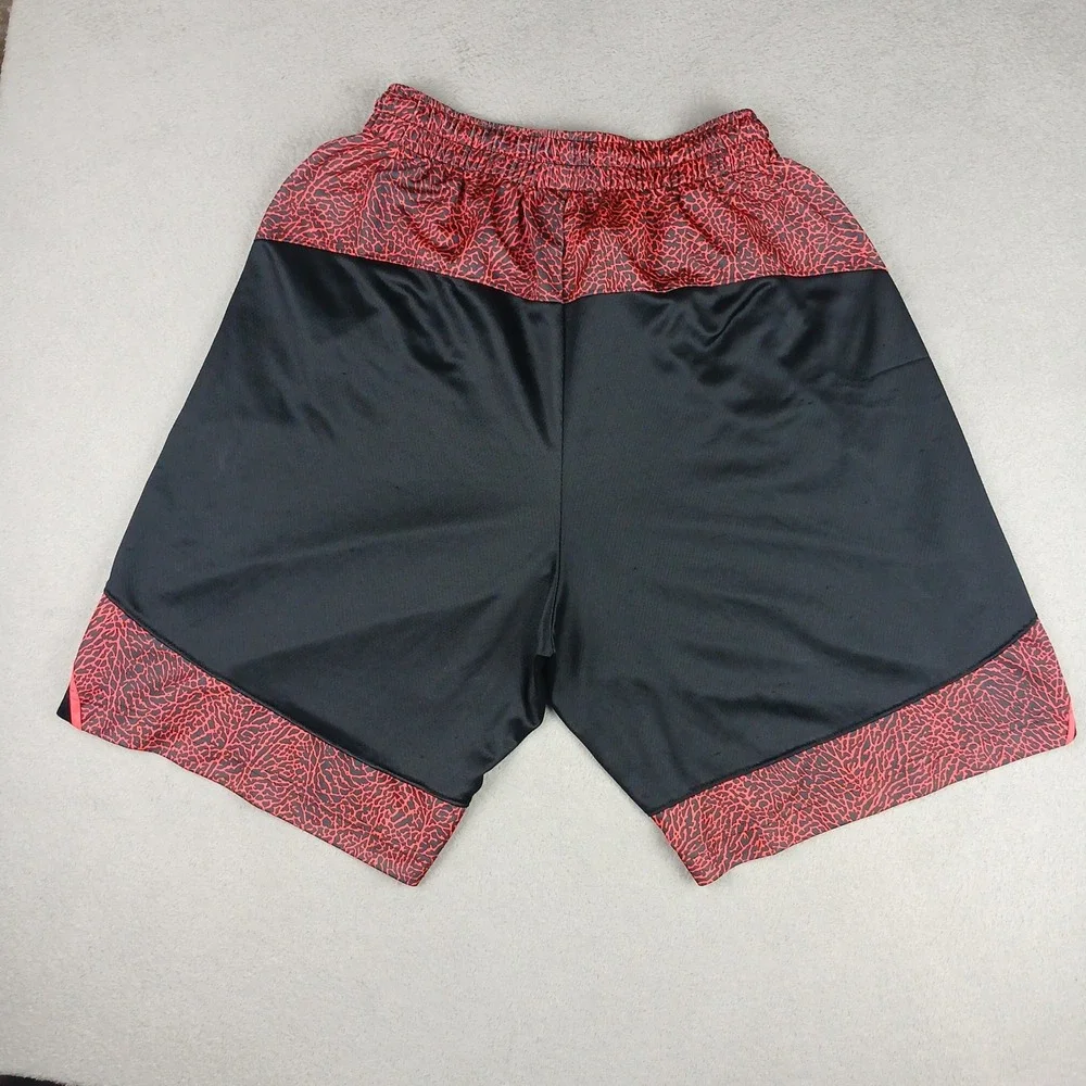 Jordan Shorts Mens Large Dri-FIT Basketball Elephant Print Black Red